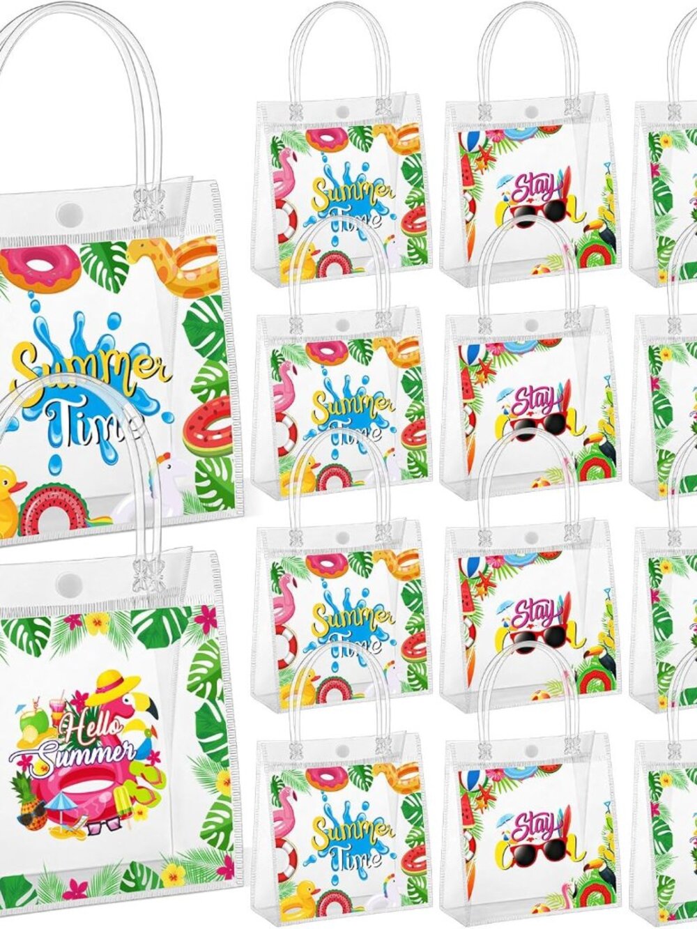 One Piece Random Design Waterproof and Reusable Pool Party Bags with Handle
